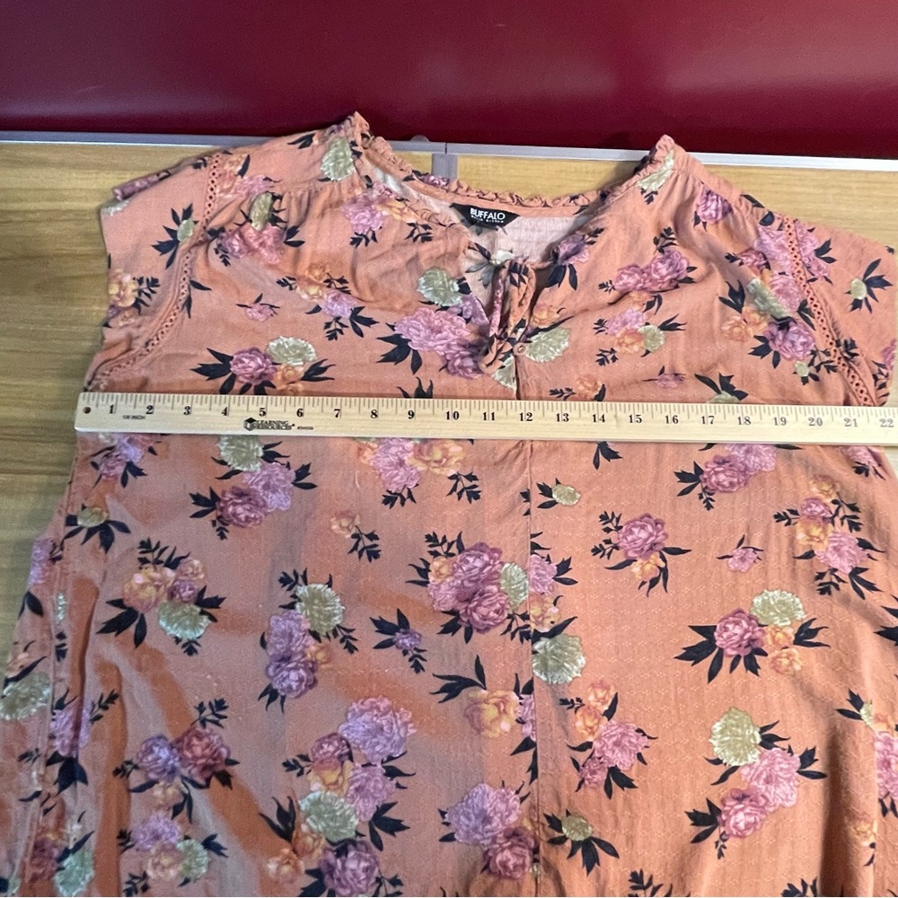 Buffalo David Bitton Floral Blouse - Orange and Pink - Picture 4 of 7